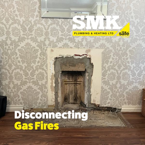 Fireplace opening with the gas fire removed